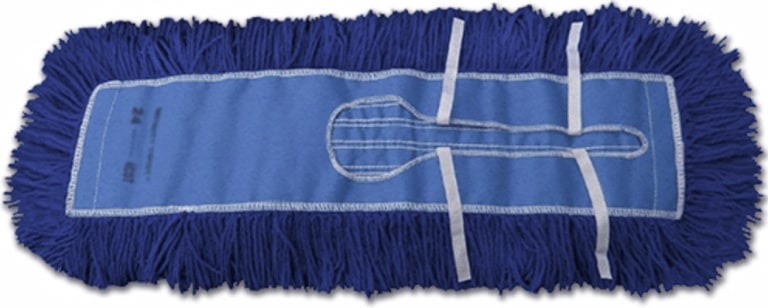 Industrial mop head laundering process